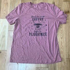 Pink Graphic coffee and Florence T-Shirt